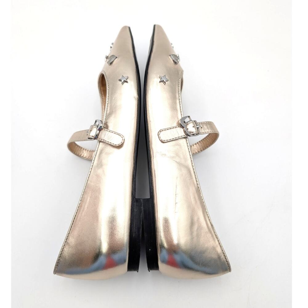 Karl Lagerfeld Paris Veyda Mary Jane Flat Women's White Gold Size US9M EU40 - Picture 6 of 11